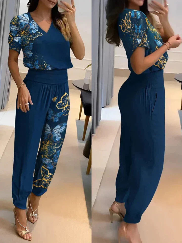 Dames blouse en broek set – Elegante outfit voor casual en feestelijke gelegenheden