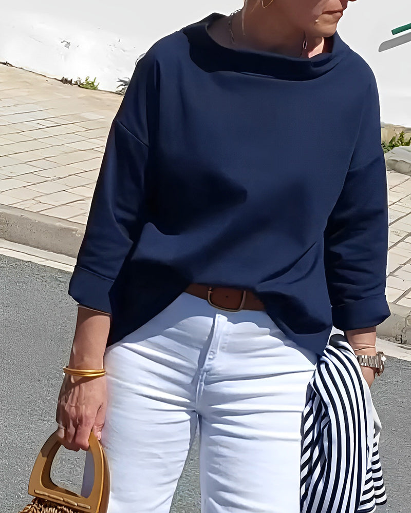 Dames Ronde Hals Top – Stijlvolle T-shirt met Korte Mouwen en Comfortabele Pasvorm