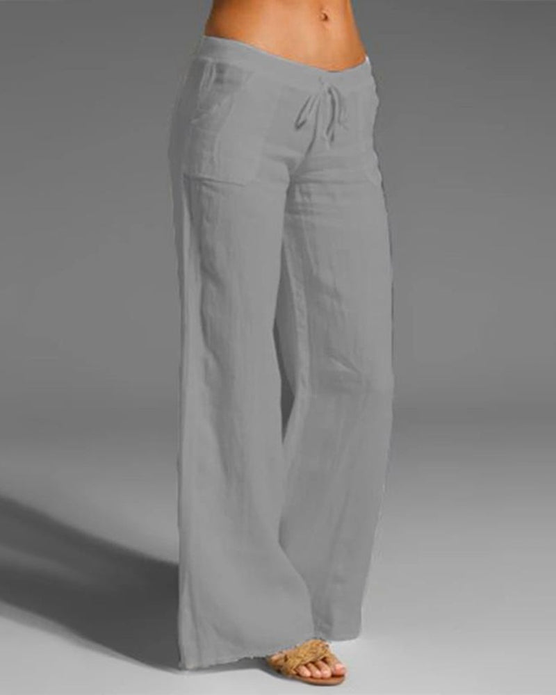 Broek met wijde pijpen dames – Modieuze wijde broek van lichtgewicht stof voor casual en feestelijke gelegenheden