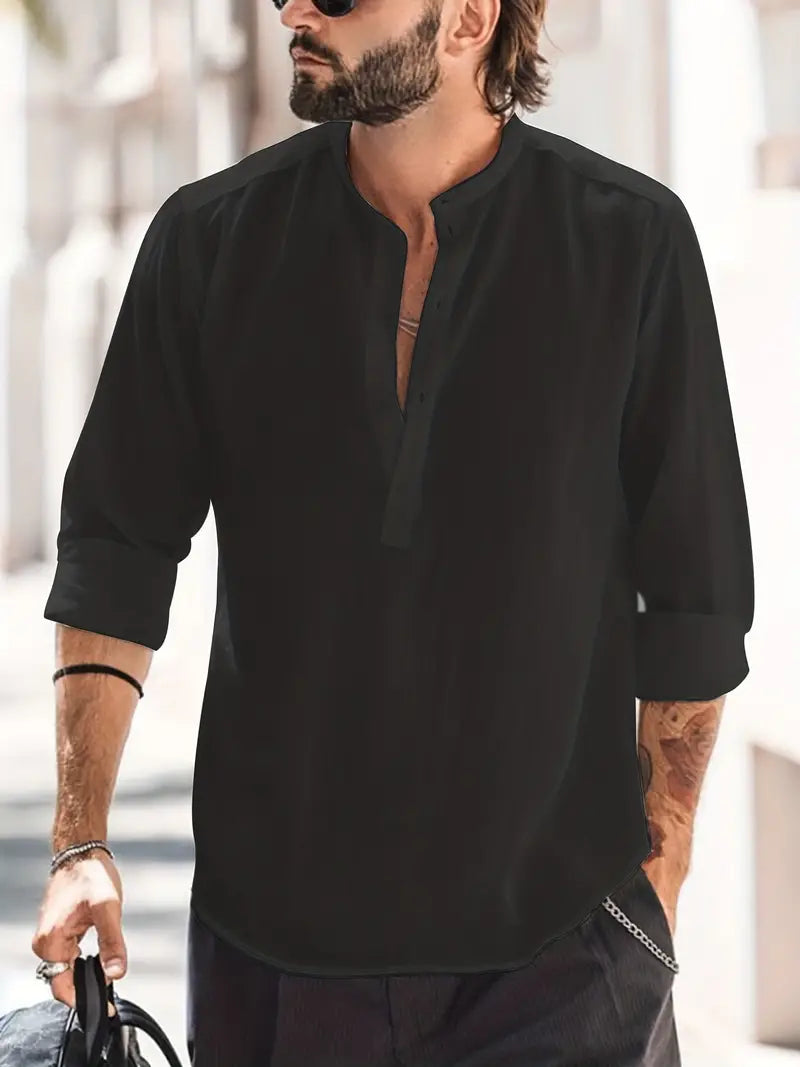 Langarmig Shirt Heren – Comfortabel T-shirt met Lange Mouwen voor Casual en Formeel Gebruik