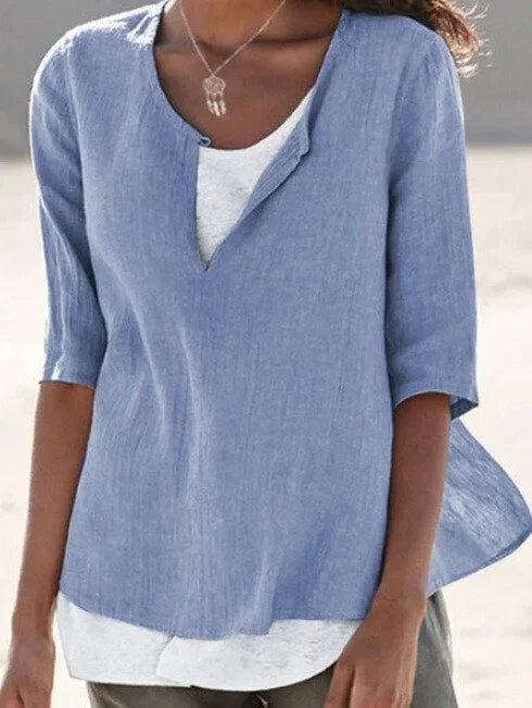 Dames T-shirt V-hals – Comfortabele en trendy T-shirt voor casual stijl