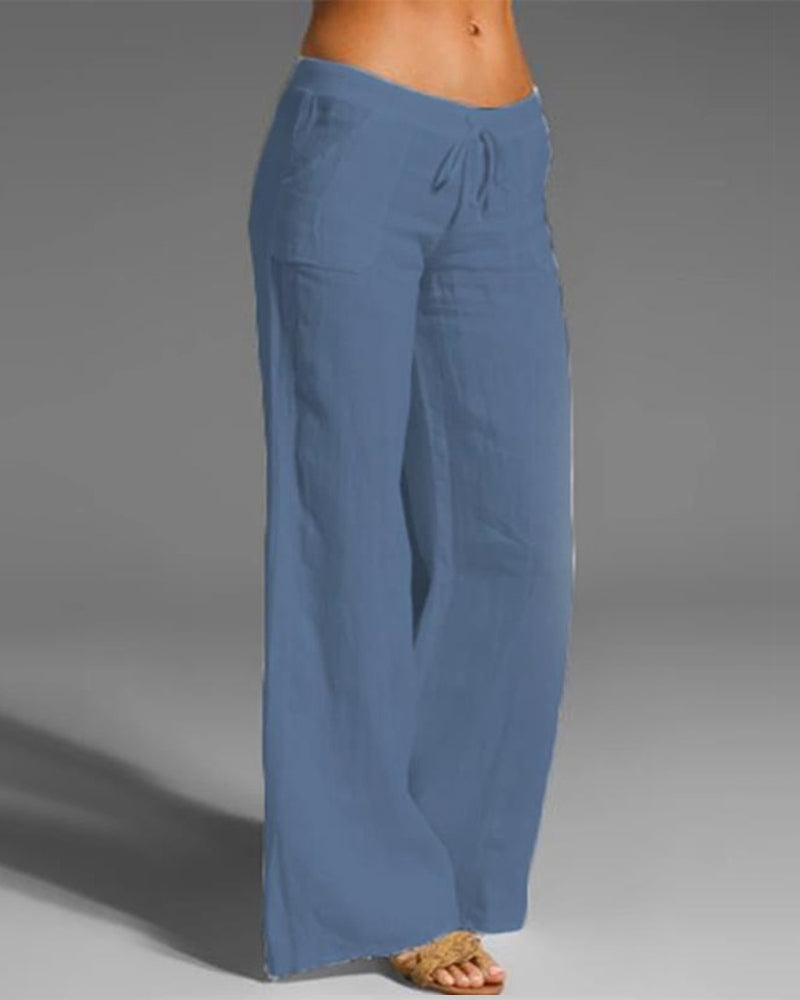 Broek met wijde pijpen dames – Modieuze wijde broek van lichtgewicht stof voor casual en feestelijke gelegenheden
