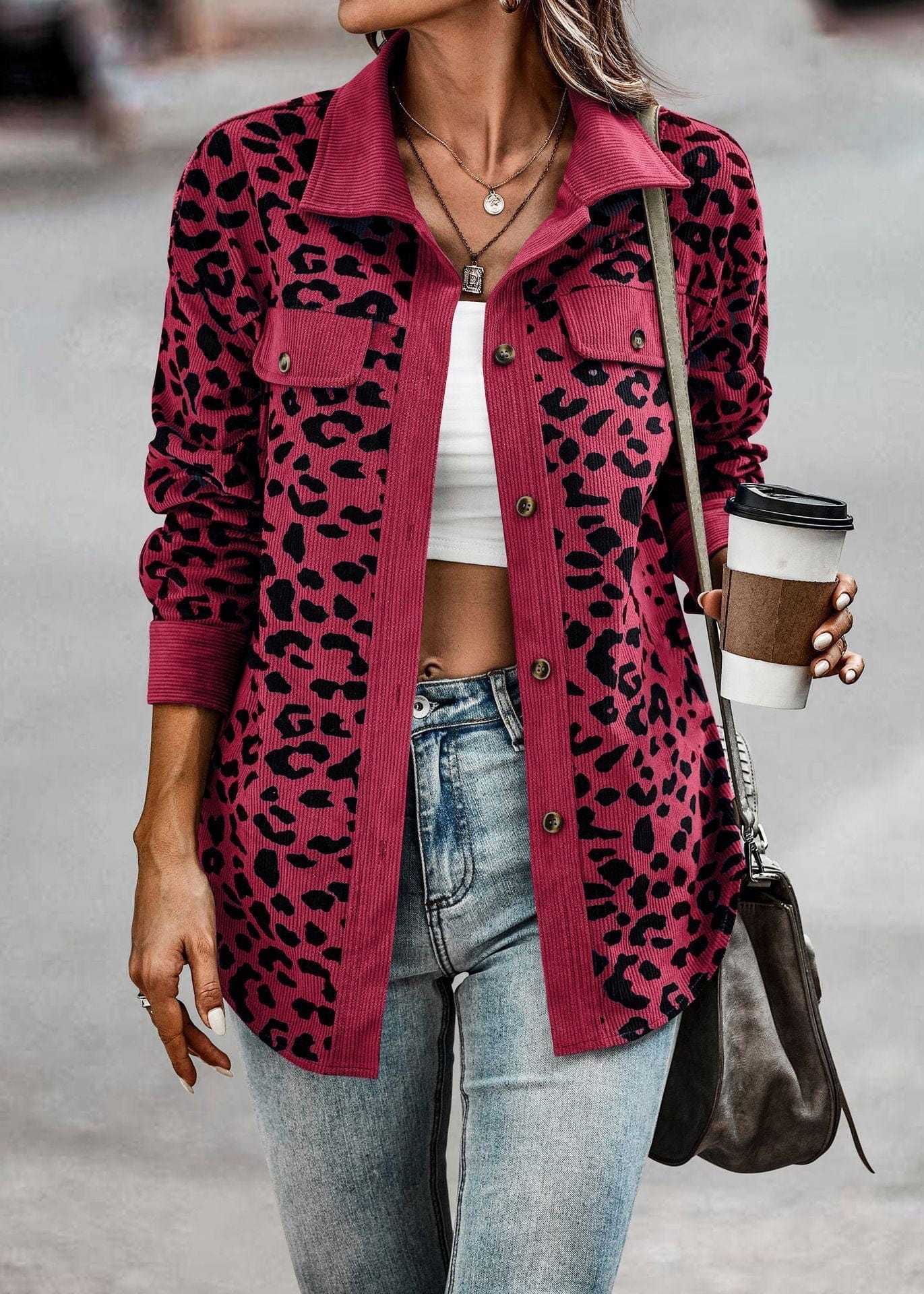 Dames Leopardenjacke – Trendy Damesjas met Luipaardprint voor Casual en Feest