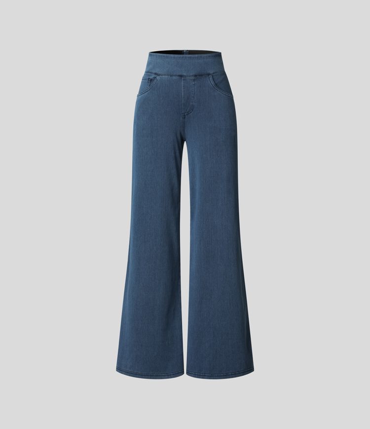 Elastische Hoge Taille Broek Dames – Comfy Broek met Stretch en Casual Design