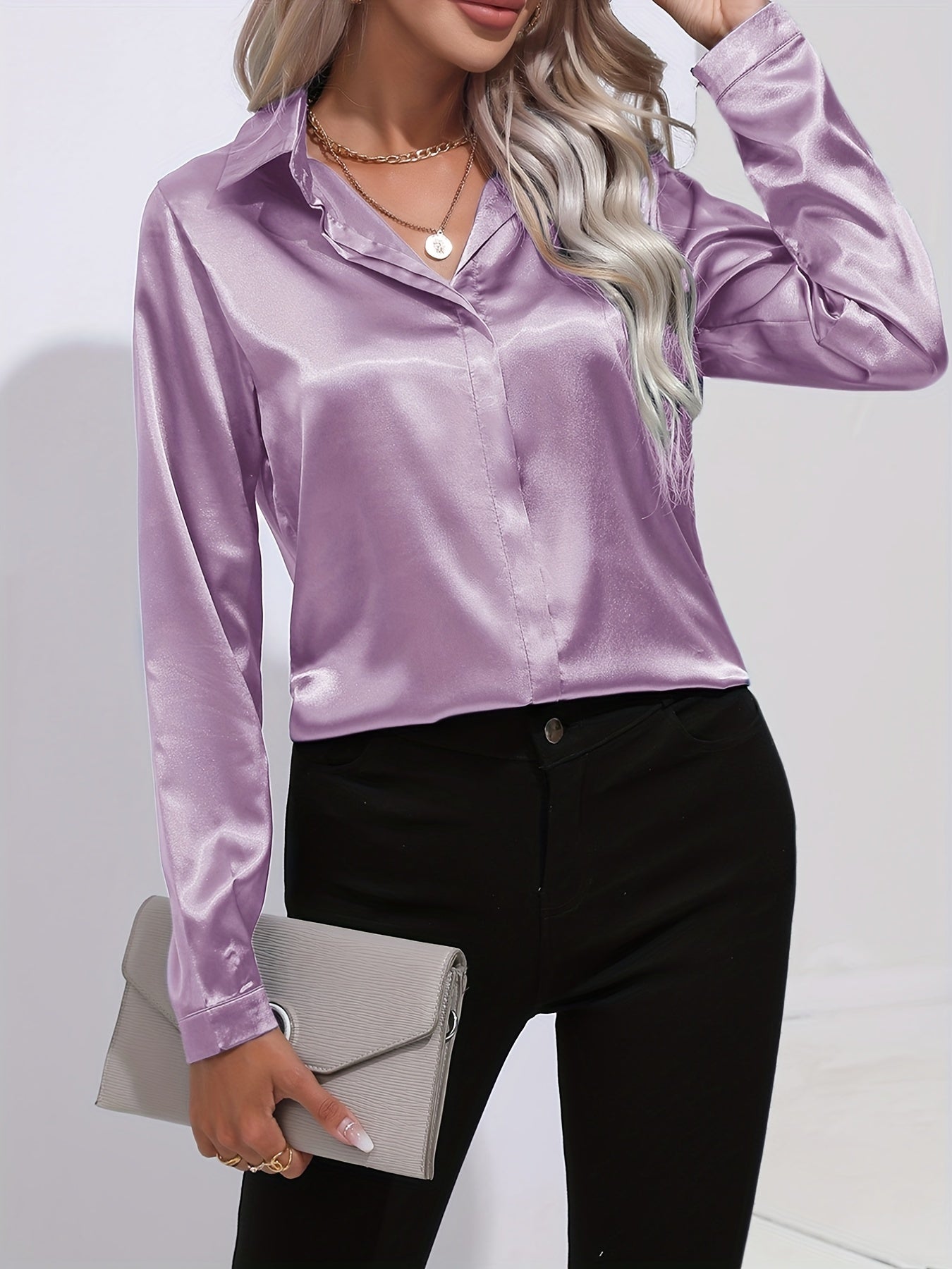 Lange mouwen blouse dames – Elegante blouse met comfortabele pasvorm en stijlvol design