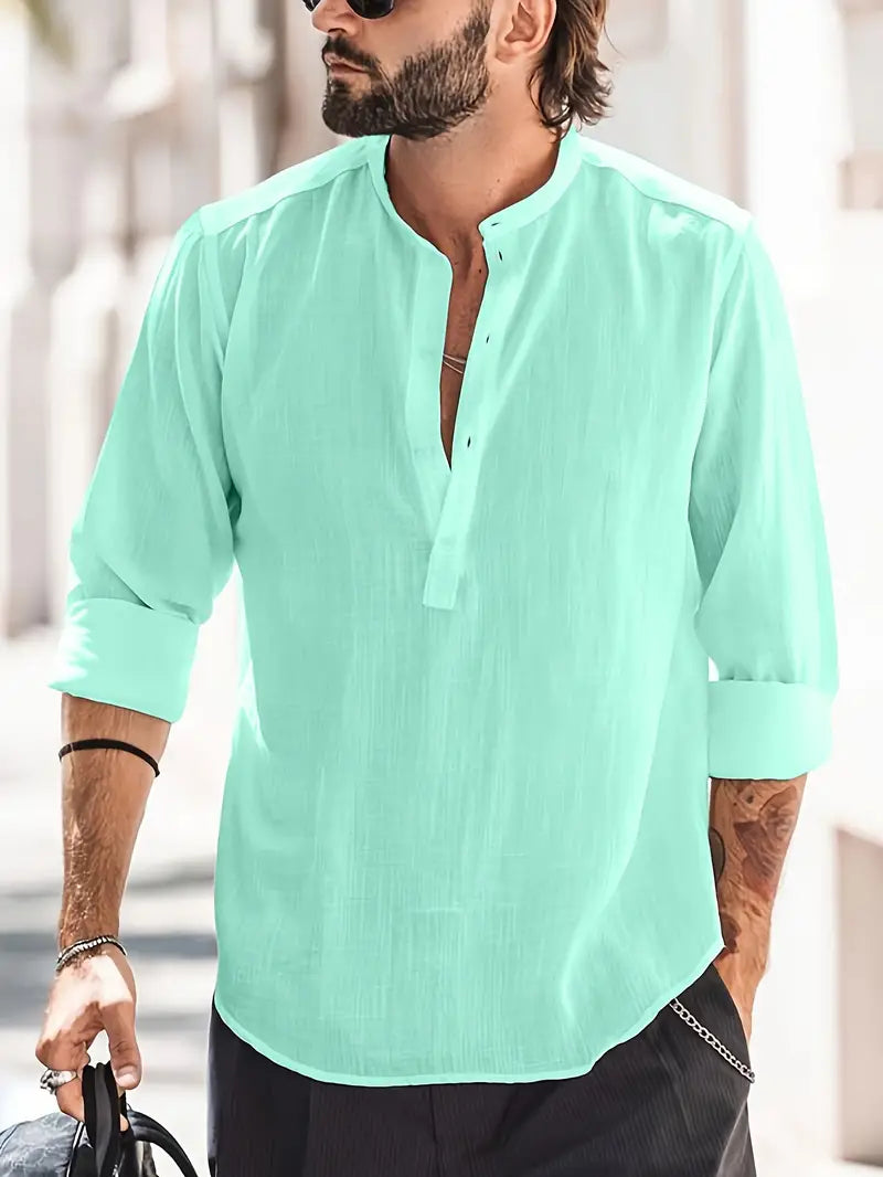 Langarmig Shirt Heren – Comfortabel T-shirt met Lange Mouwen voor Casual en Formeel Gebruik