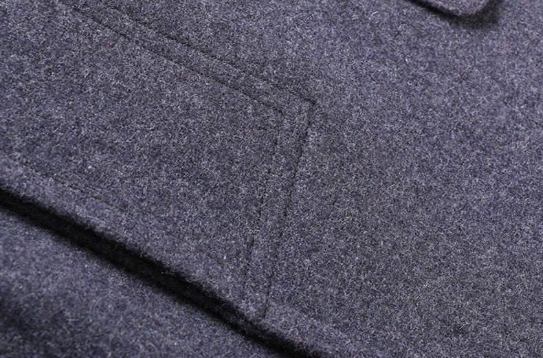Lange mantel heren – Stijlvolle winterjas van wol met zakken