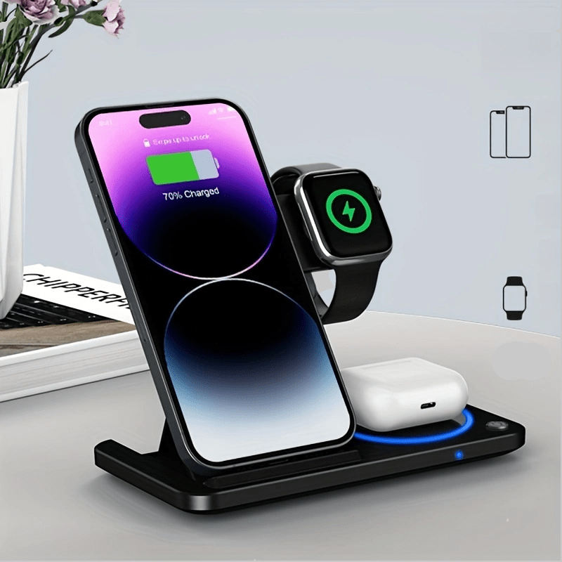 Draadloos Oplaadstation 3 in 1 Dock voor iPhone AirPods Apple Watch