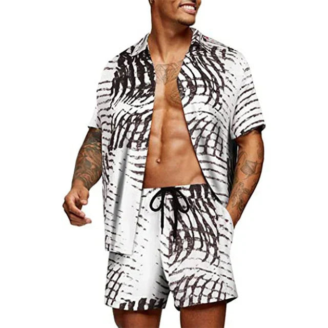 Casual set voor heren – Comfortabele bedrukt outfit voor dagelijks gebruik