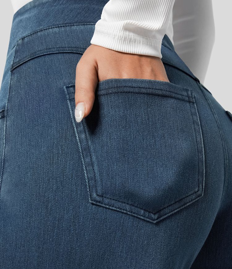 Elastische Hoge Taille Broek Dames – Comfy Broek met Stretch en Casual Design