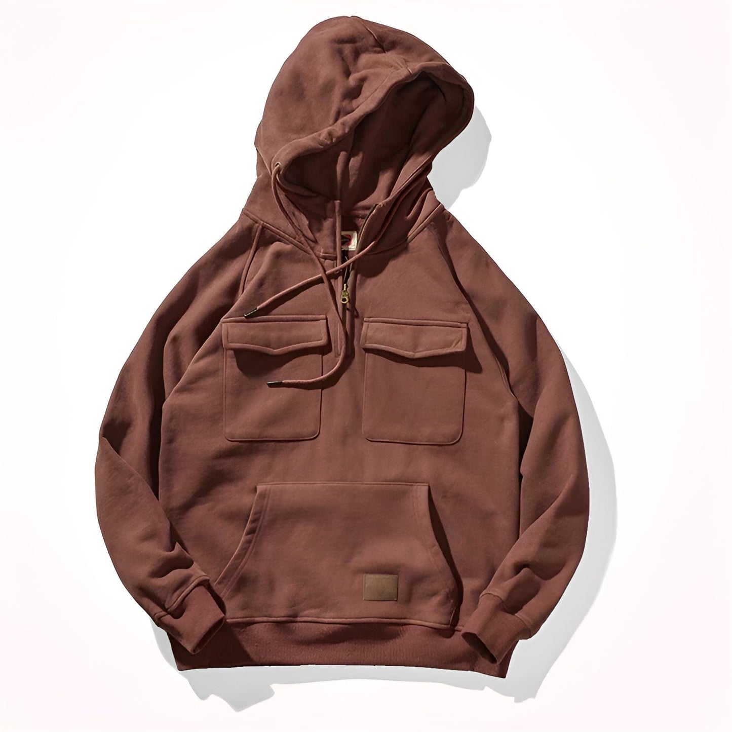 Heren Hoodie met Zakken – Comfortabele Zip-Up Hoodie van Katoen voor Casual Gebruik