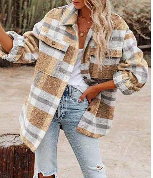 Geruit overhemd dames – Casual rustiek shirt met lange mouwen en katoen