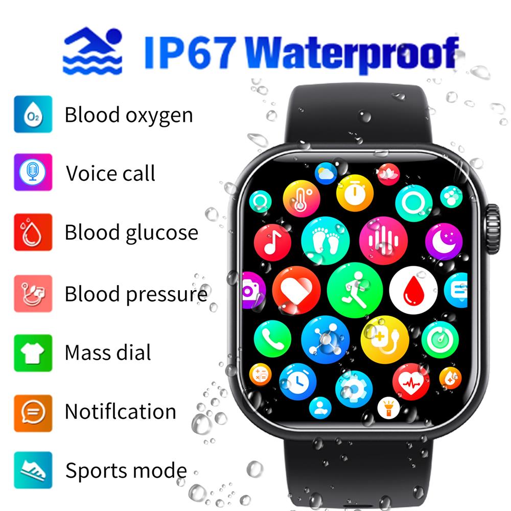 Slimme Horloge Bloedglucose Bloeddruk Hartslagmonitor Fitness Tracker