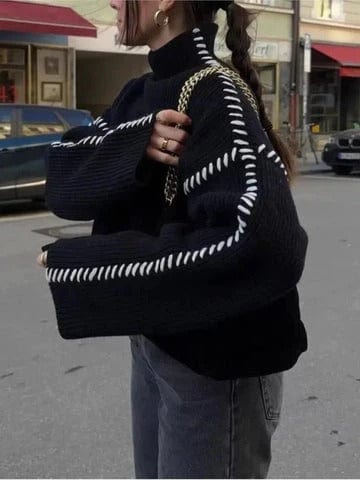 Zwarte trui dames – Elegante trui van zacht materiaal met stijlvolle snit