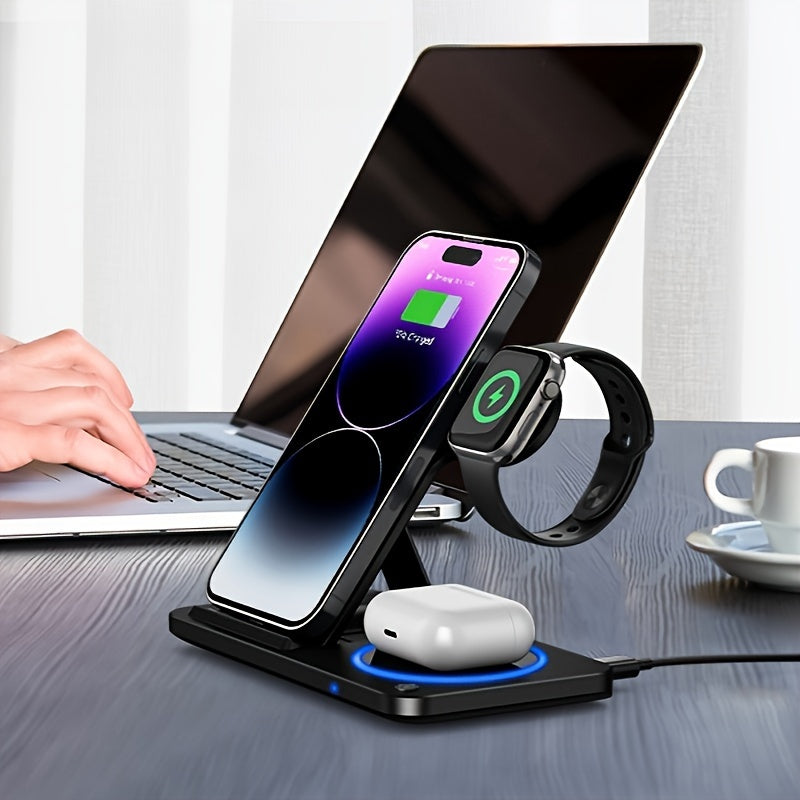 Draadloos Oplaadstation 3 in 1 Dock voor iPhone AirPods Apple Watch