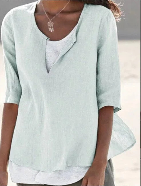 Dames T-shirt V-hals – Comfortabele en trendy T-shirt voor casual stijl