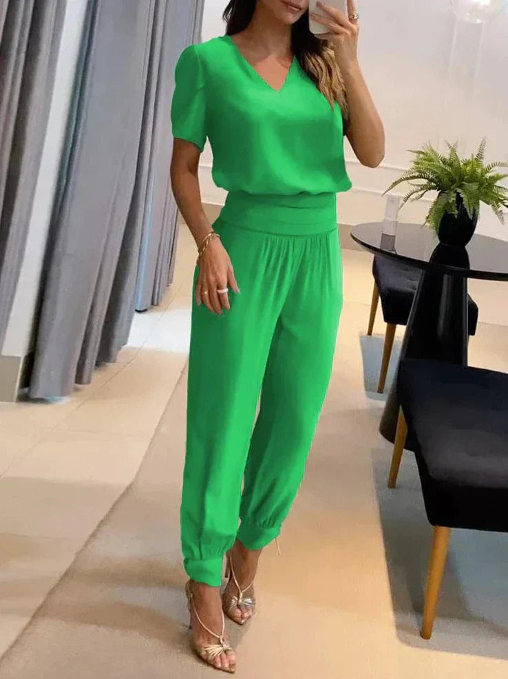 Dames blouse en broek set – Elegante outfit voor casual en feestelijke gelegenheden