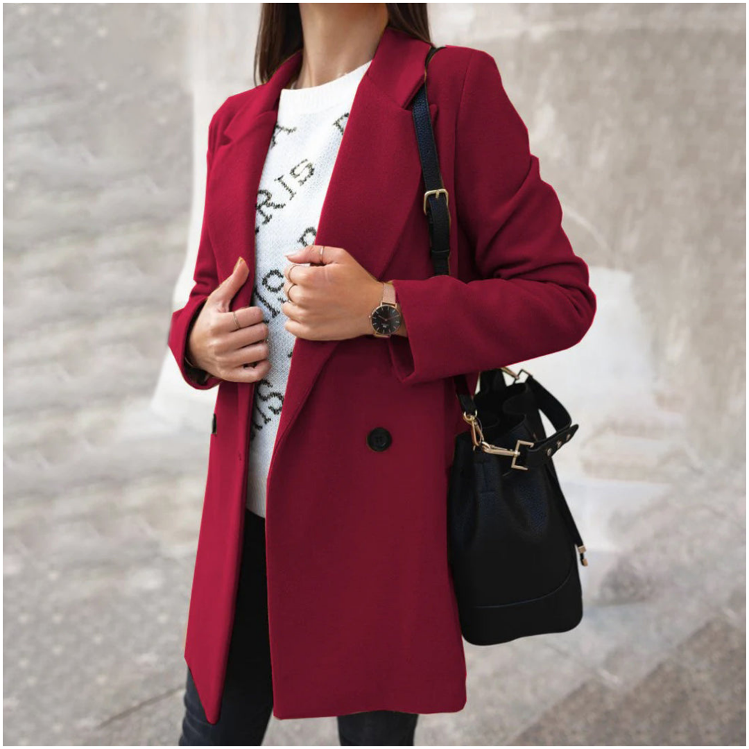 Damesmantel Eenrijig – Elegante lange jas voor dames, perfect voor elke gelegenheid