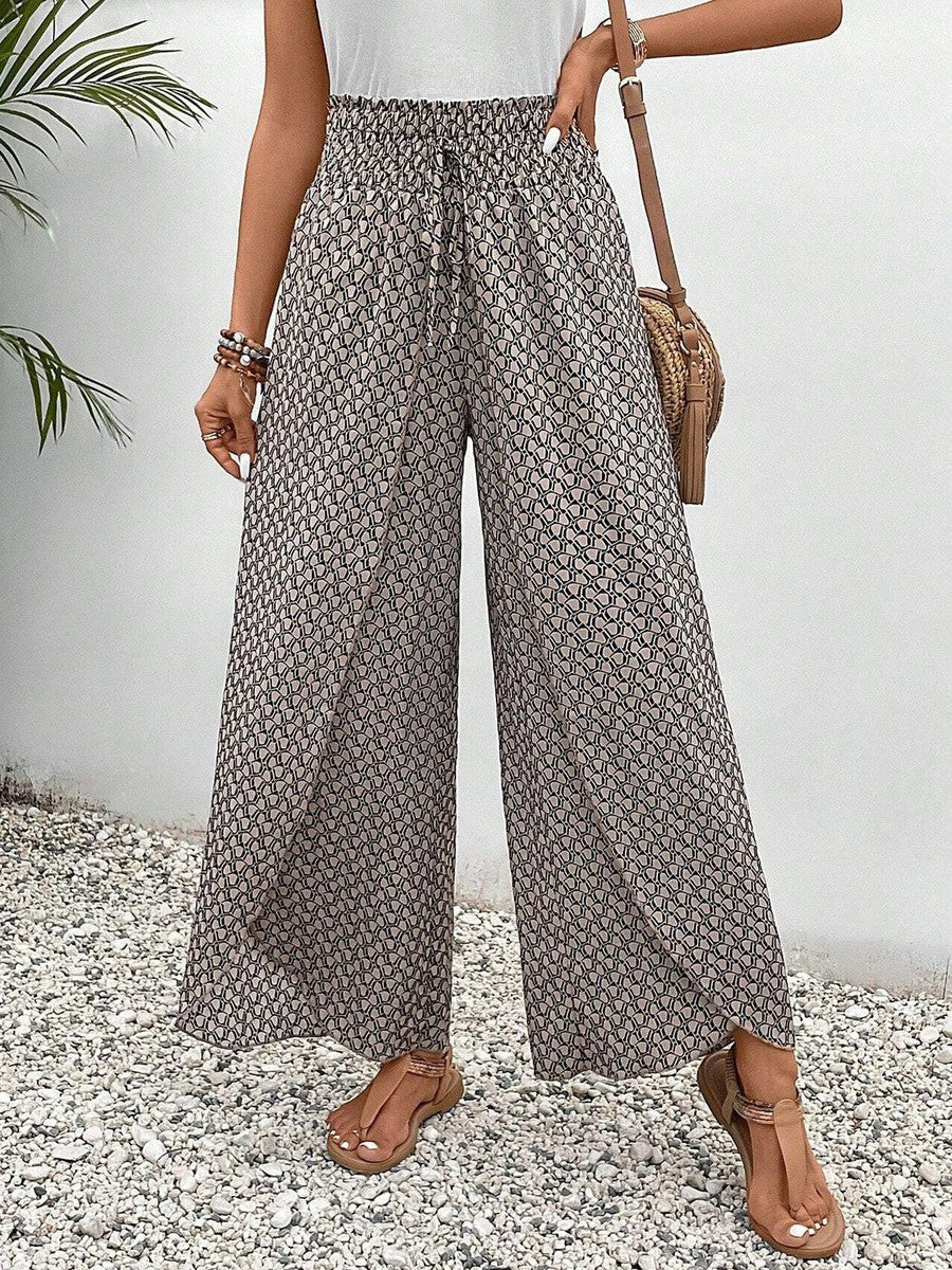 Elastische Tailleband Broek met Koord – Comfortabele Casual Broek voor Dames