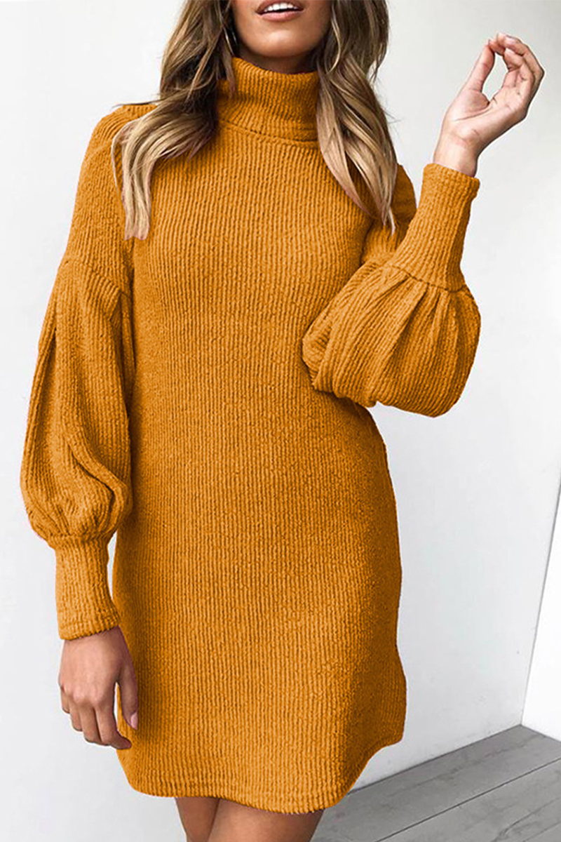 Rolkragenjurk dames – Elegante langärmelig jurken voor feest en casual