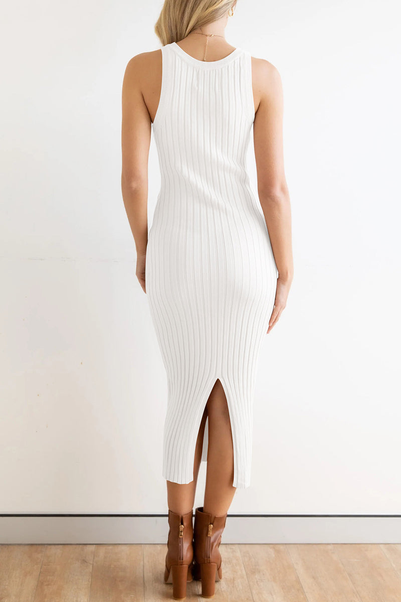 Zomerse jurk dames – Elegante lange mouwloze jurk voor bruiloft en feest