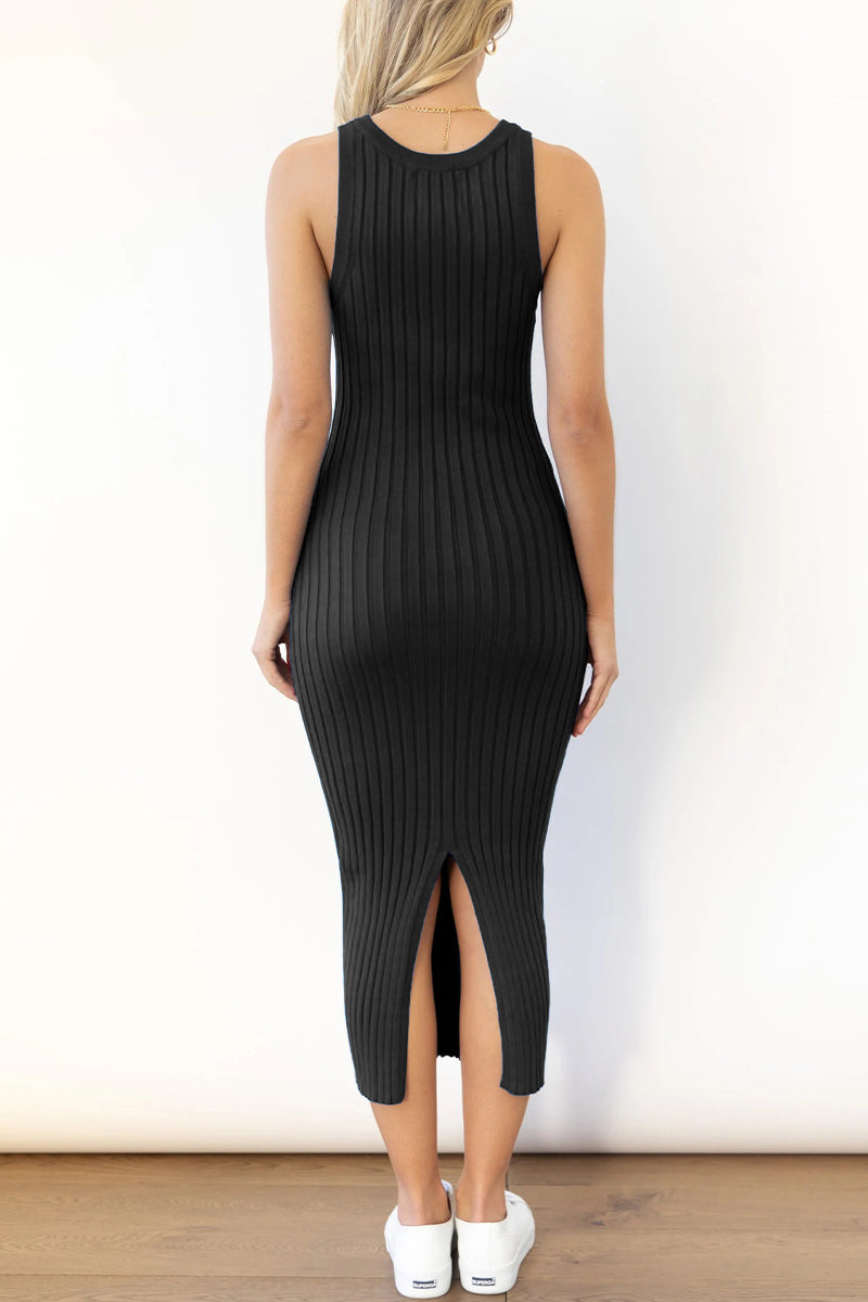 Zomerse jurk dames – Elegante lange mouwloze jurk voor bruiloft en feest