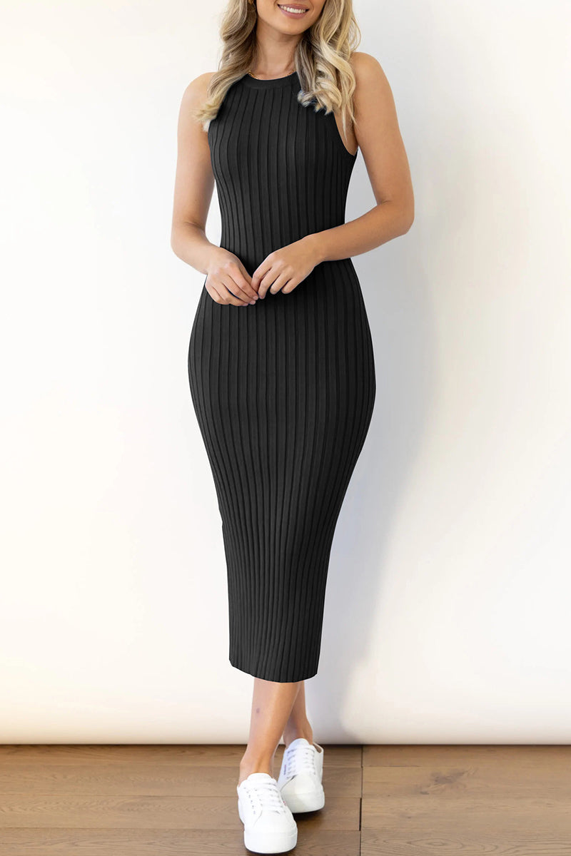Zomerse jurk dames – Elegante lange mouwloze jurk voor bruiloft en feest