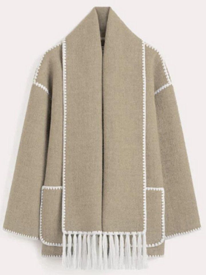 Damesjas met Sjaal – Elegante damesjas met sjaal, ideaal voor herfst en winter