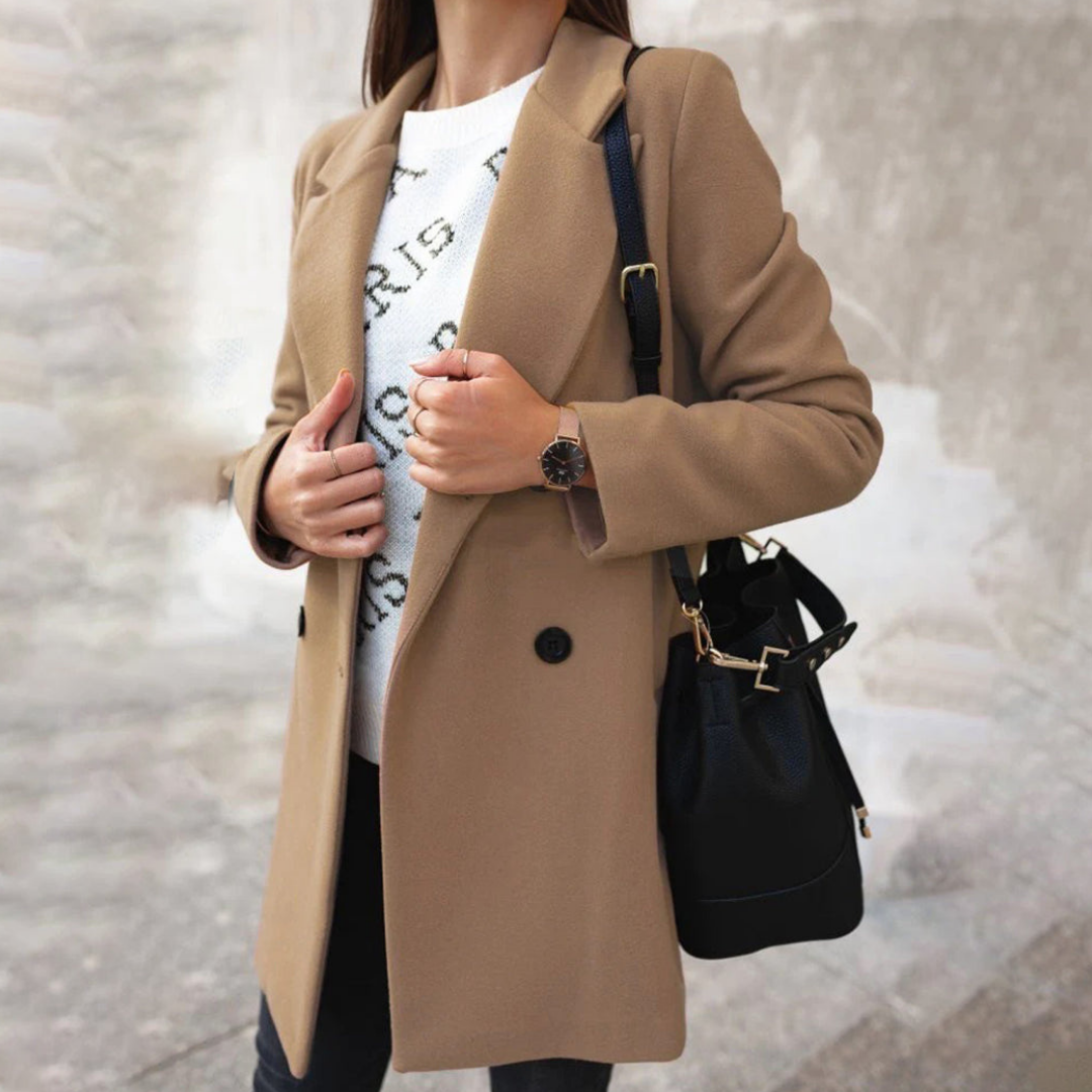 Damesmantel Eenrijig – Elegante lange jas voor dames, perfect voor elke gelegenheid