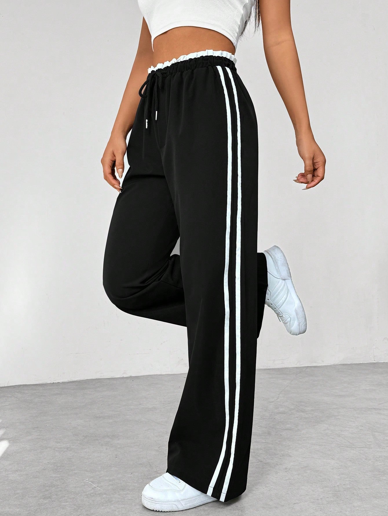 Trendy Wide-Leg Broek Dames – Sportieve Broek van Ademend Materiaal
