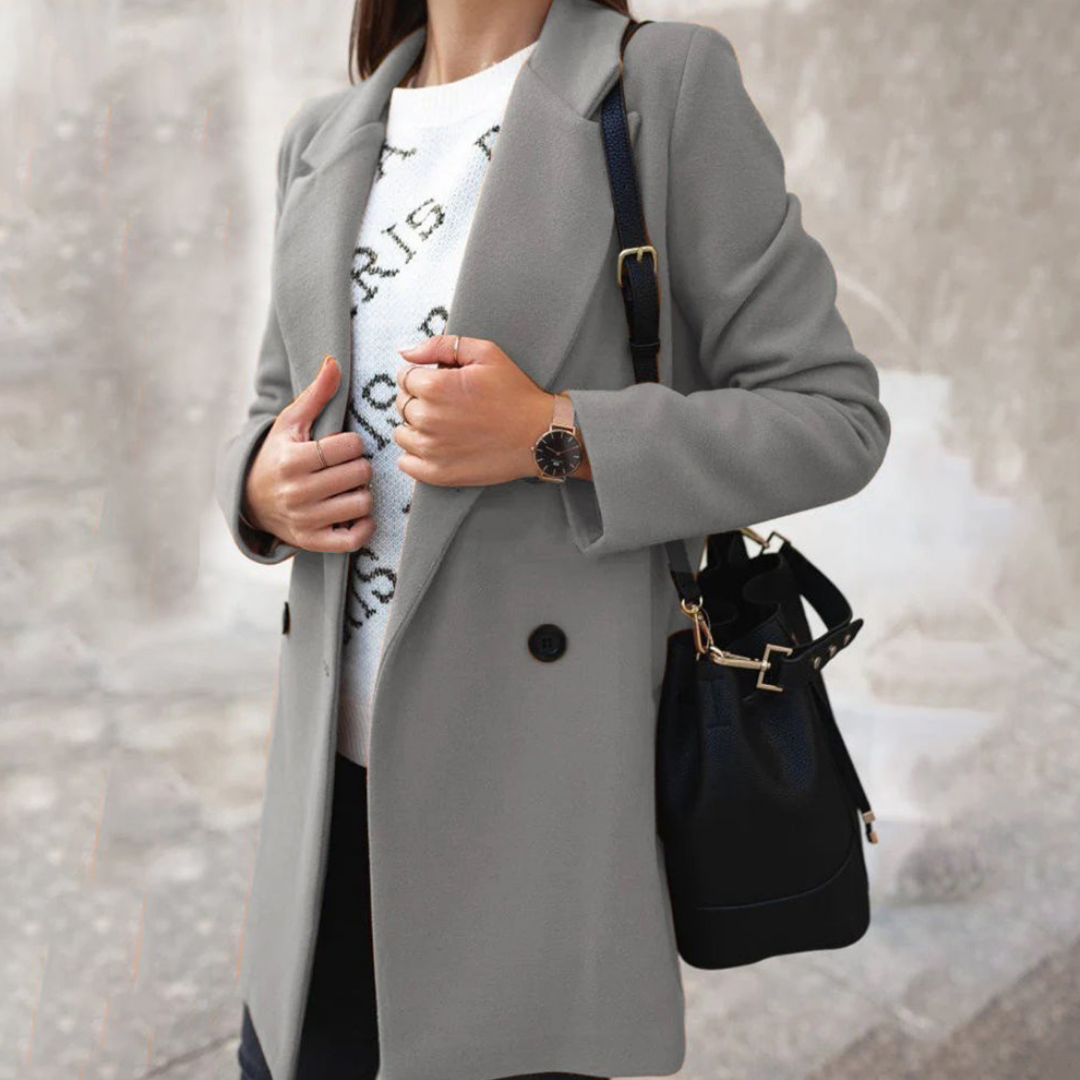 Damesmantel Eenrijig – Elegante lange jas voor dames, perfect voor elke gelegenheid