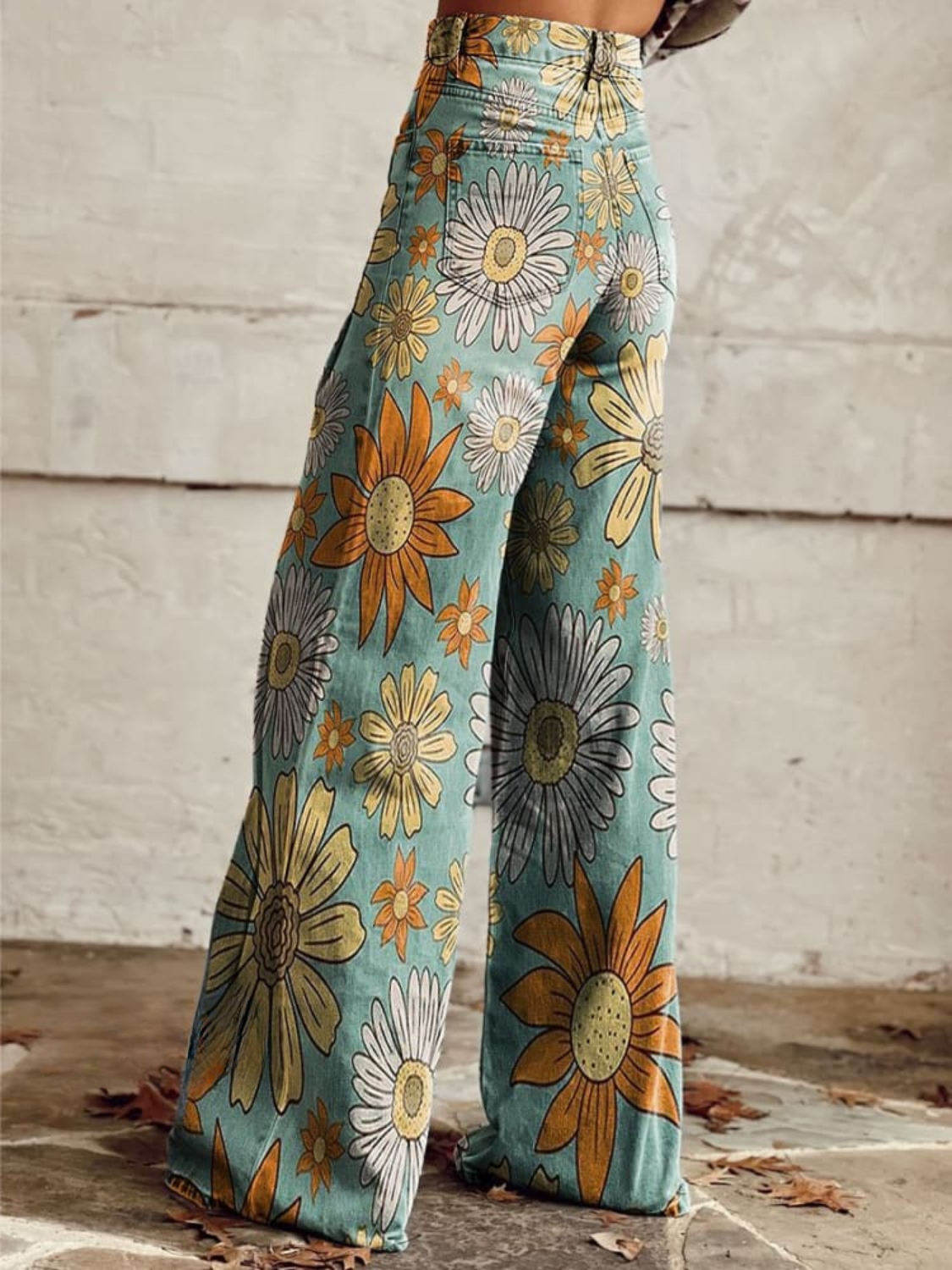 Broek Vintage Elegante – Stijlvolle damesbroek met hoge taille en wijde pijpen
