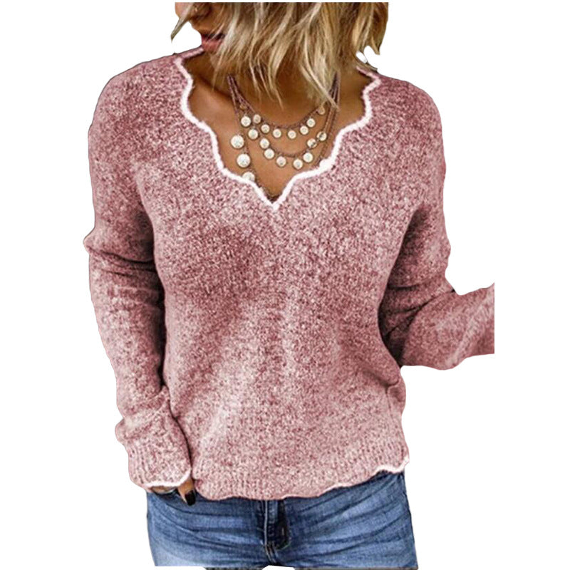 Pullover dames – Schelp uitsnede trui met comfortabele pasvorm en stijl