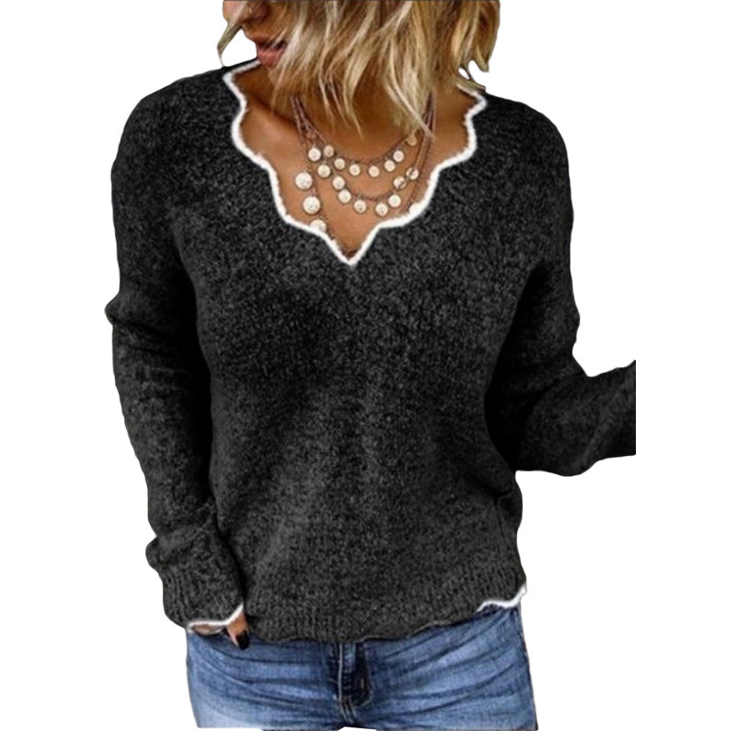 Pullover dames – Schelp uitsnede trui met comfortabele pasvorm en stijl