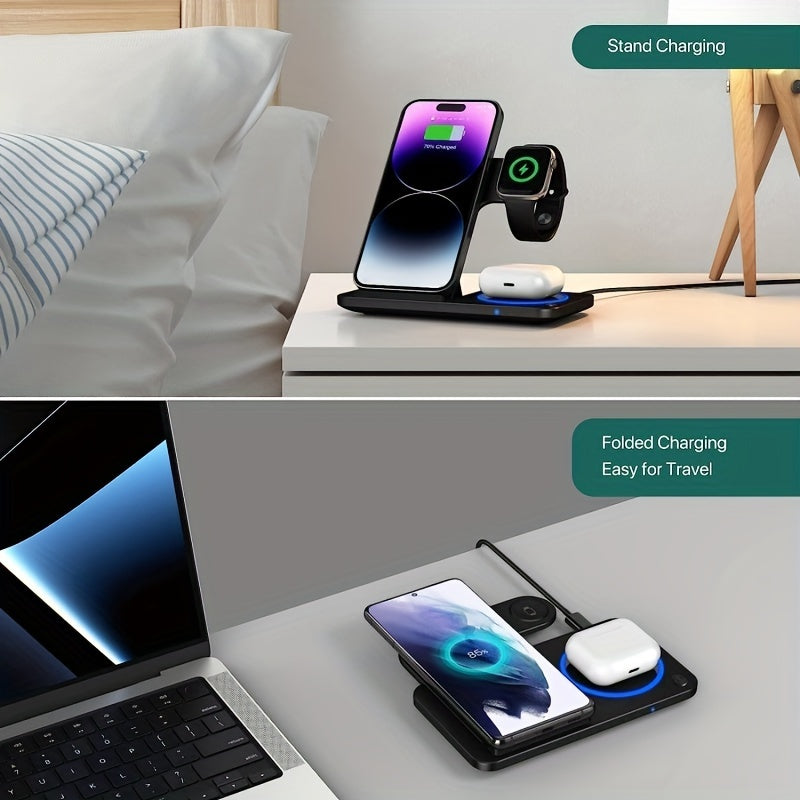 Draadloos Oplaadstation 3 in 1 Dock voor iPhone AirPods Apple Watch