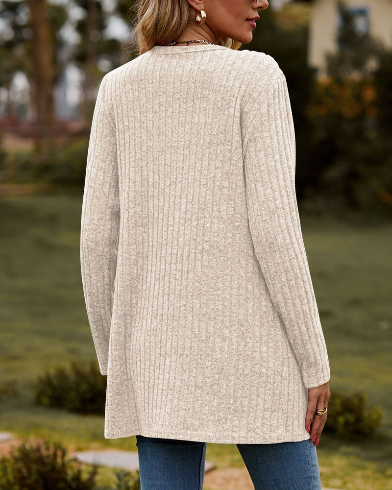 Gebreide cardigan dames – Lange mouwen, zachte stof en casual stijl