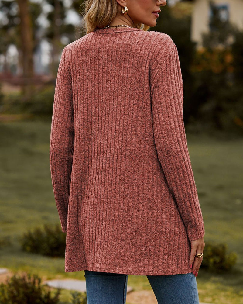 Gebreide cardigan dames – Lange mouwen, zachte stof en casual stijl