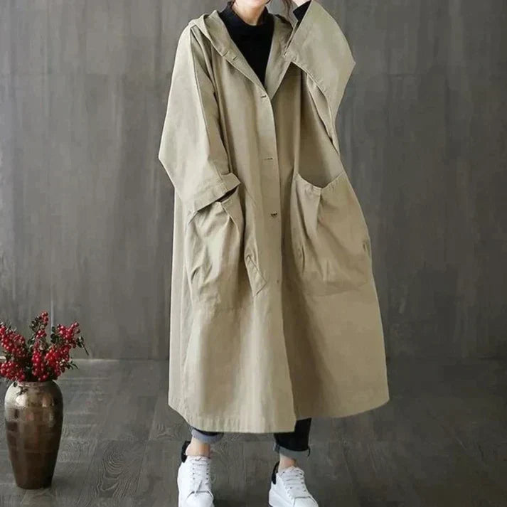 Trenchcoat dames – Elegante trenchcoat met zakken voor herfst en winter