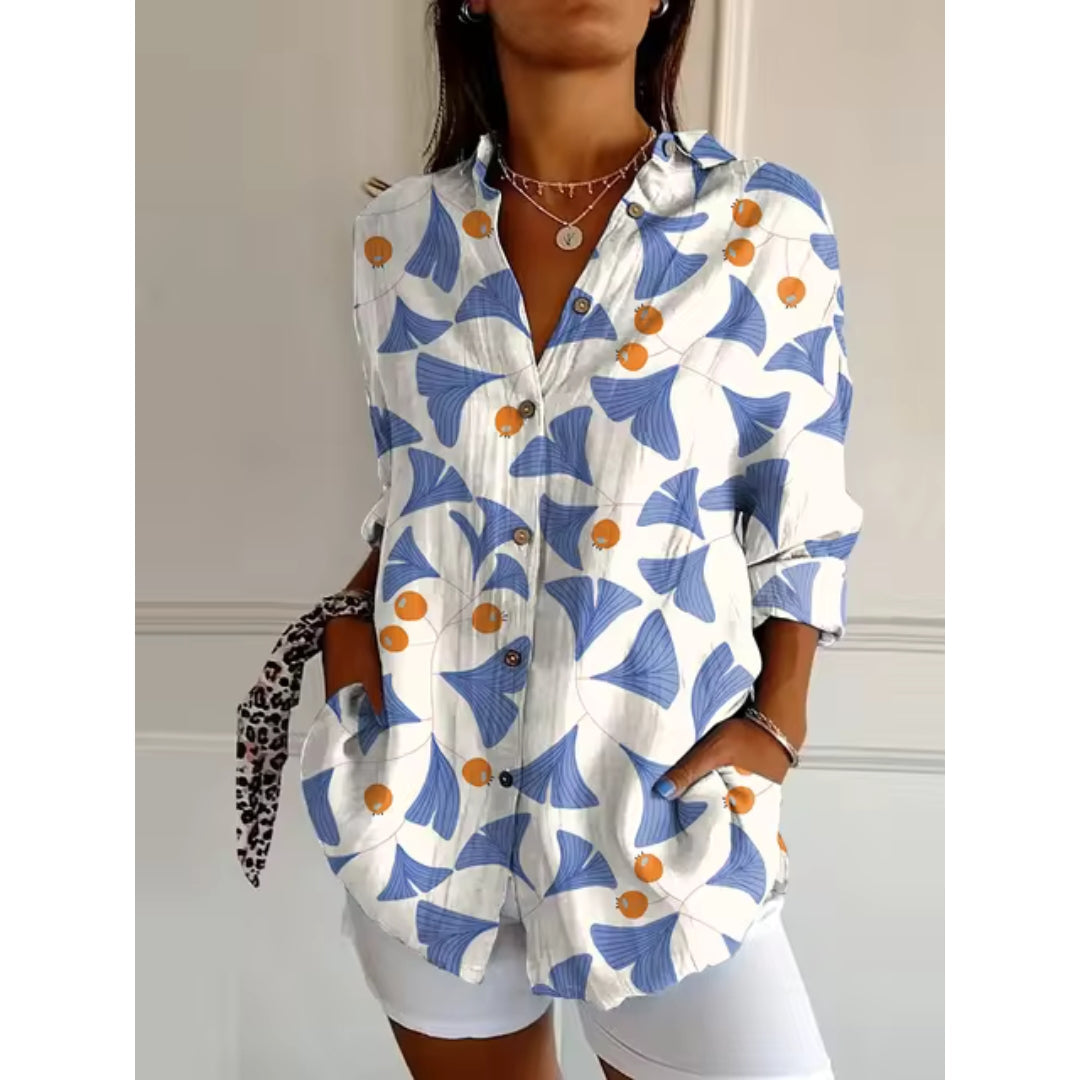 Bloemen Blouse Dames – Elegante Blouse met Knopen en Bloemenprint voor Casual en Feestelijke Gelegenheden