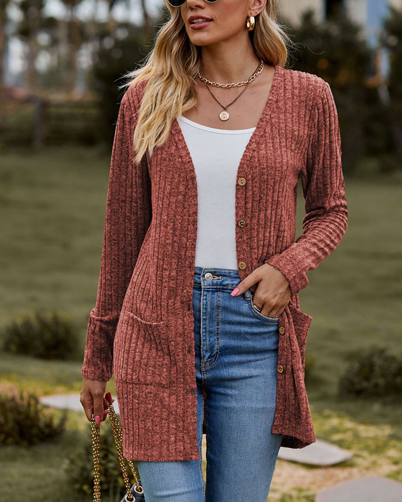 Gebreide cardigan dames – Lange mouwen, zachte stof en casual stijl