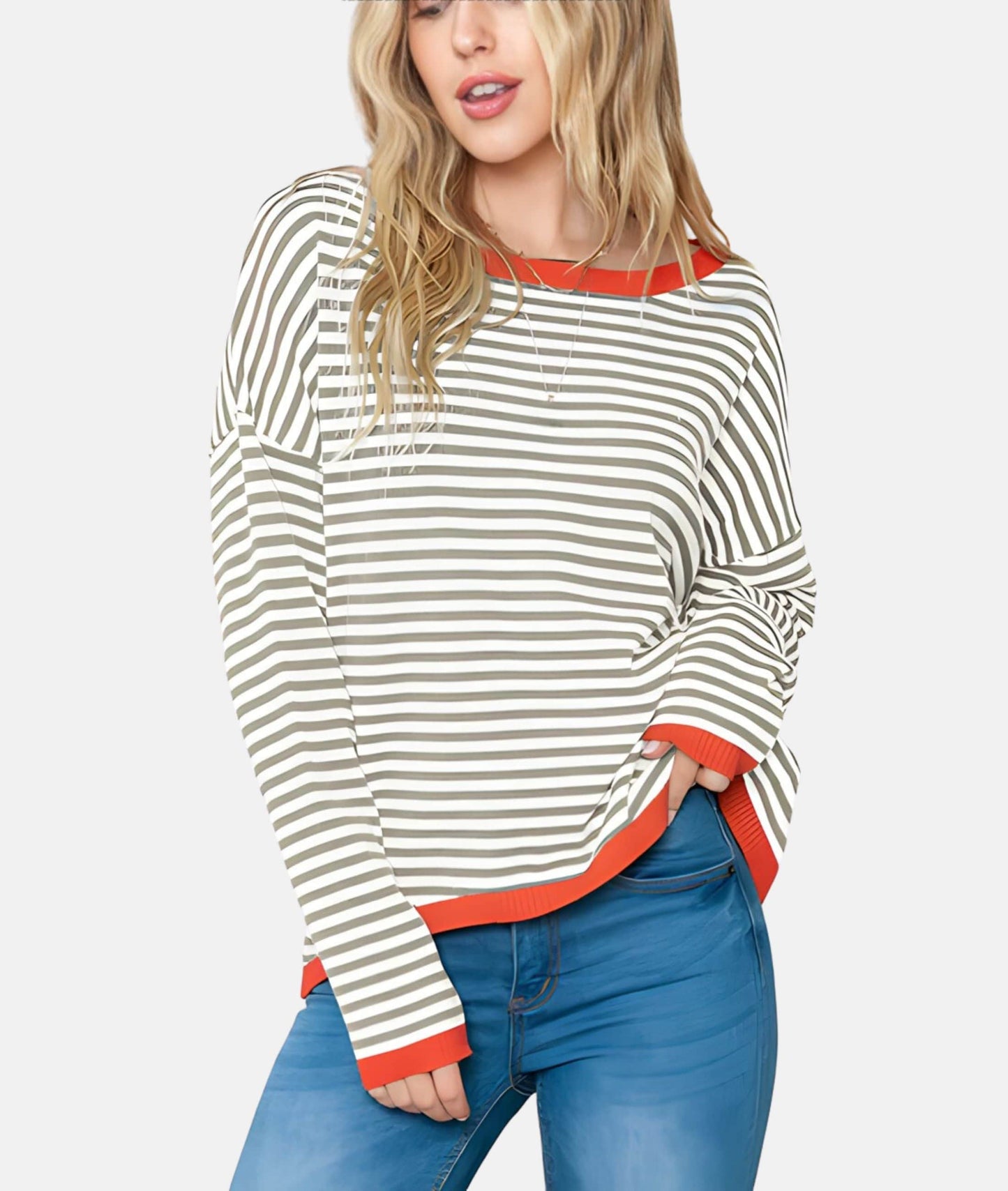 Gestreepte Pullover Dames – Comfortabele Trui met Lange Mouwen en Casual Design