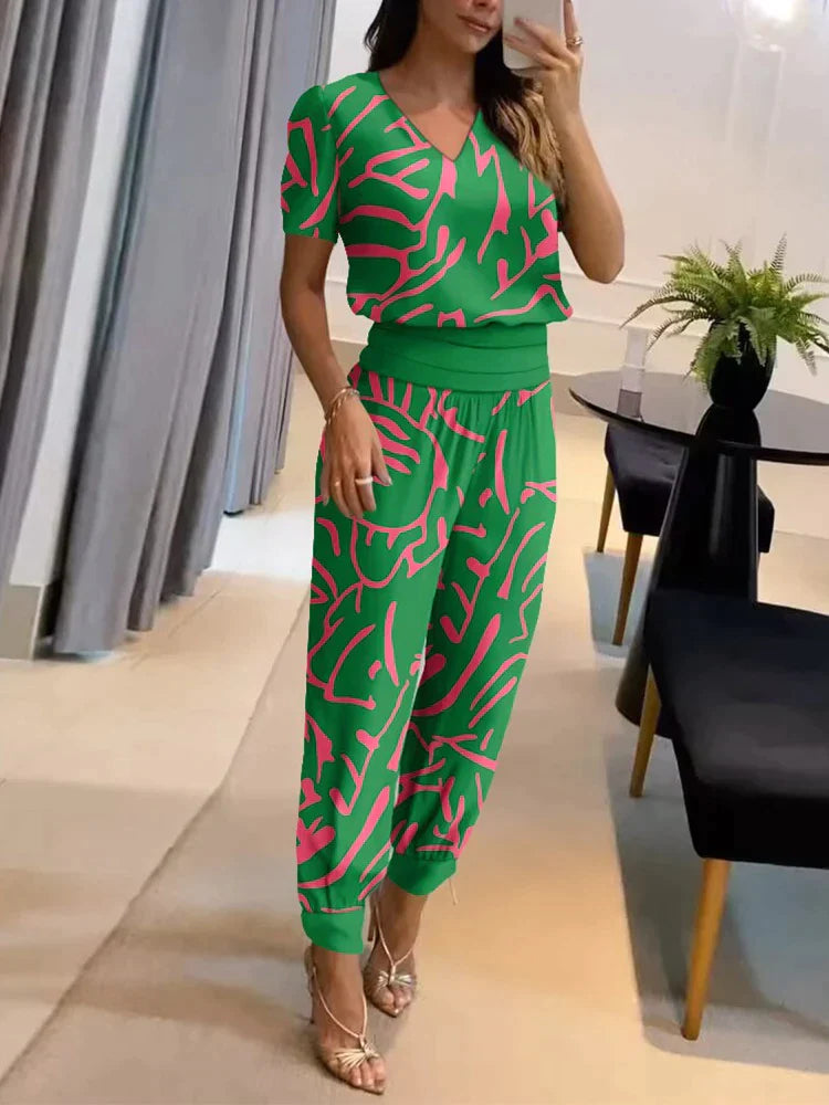 Dames blouse en broek set – Elegante outfit voor casual en feestelijke gelegenheden