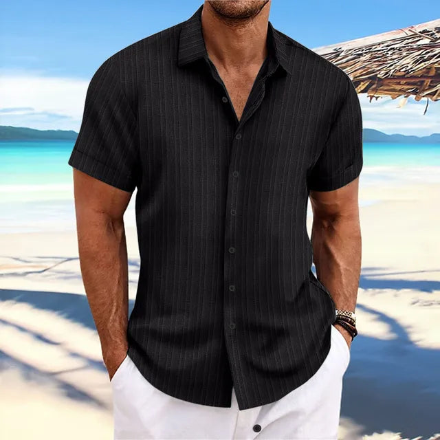Heren Overhemd met Knopenrij – Elegante Katoenen Shirt voor Formele Gelegenheden