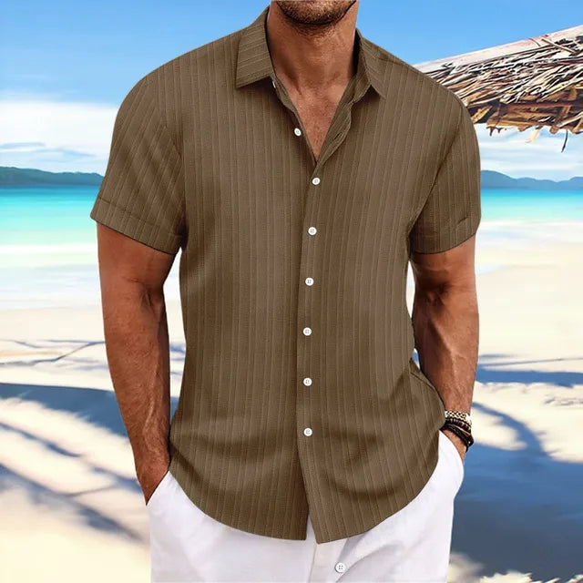 Heren Overhemd met Knopenrij – Elegante Katoenen Shirt voor Formele Gelegenheden