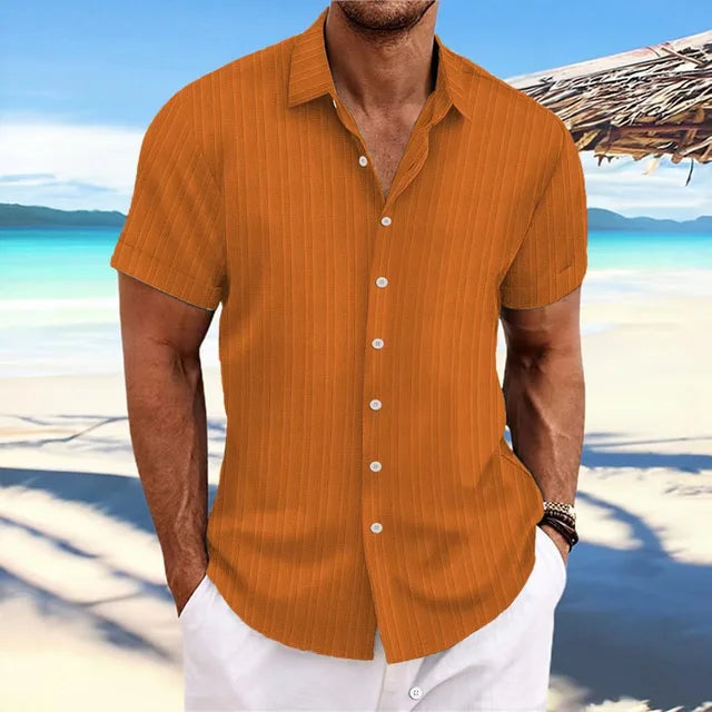 Heren Overhemd met Knopenrij – Elegante Katoenen Shirt voor Formele Gelegenheden