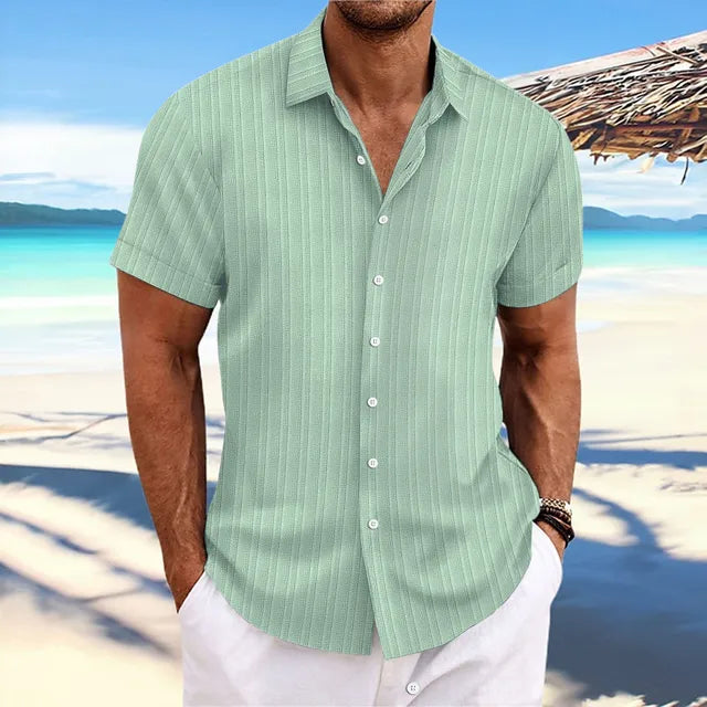 Heren Overhemd met Knopenrij – Elegante Katoenen Shirt voor Formele Gelegenheden