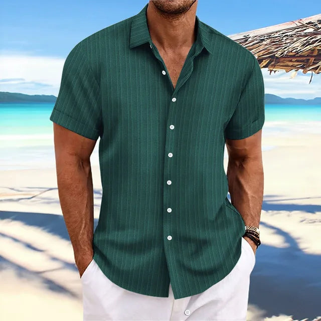 Heren Overhemd met Knopenrij – Elegante Katoenen Shirt voor Formele Gelegenheden