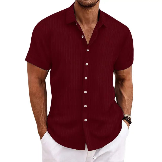 Heren Overhemd met Knopenrij – Elegante Katoenen Shirt voor Formele Gelegenheden