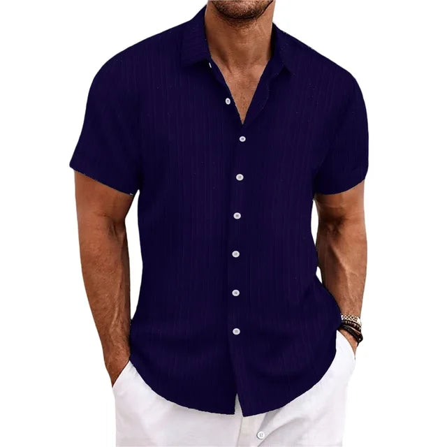 Heren Overhemd met Knopenrij – Elegante Katoenen Shirt voor Formele Gelegenheden