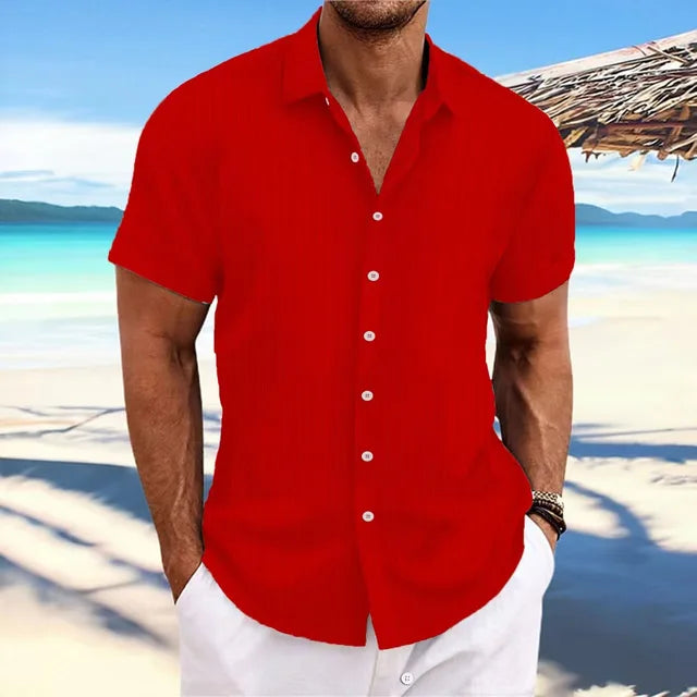Heren Overhemd met Knopenrij – Elegante Katoenen Shirt voor Formele Gelegenheden